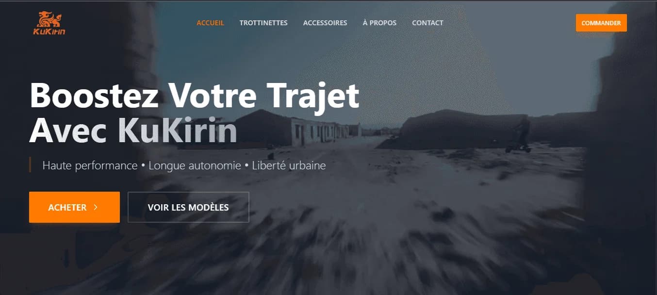 Projet E-commerce Kukirin réalisé par WebHive - Aperçu 1